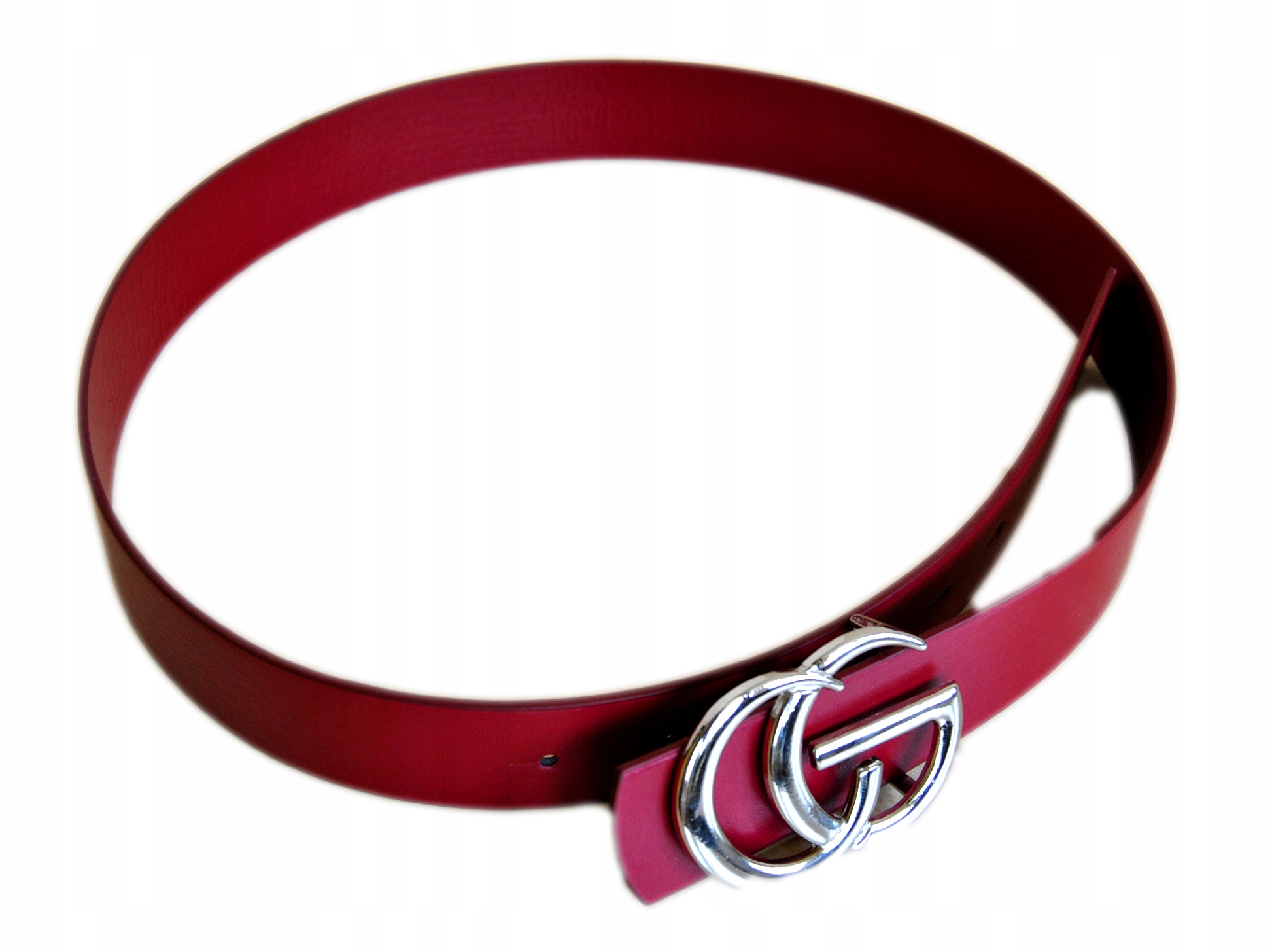 

Pasek damski Bordo, Klamra Srebrna Cg. Imit.skóry