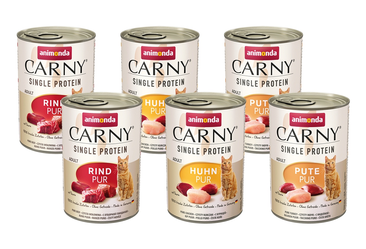 Levně Animonda Kot Carny Single Protein Adult konzerva 6 x 400 g mix chutí
