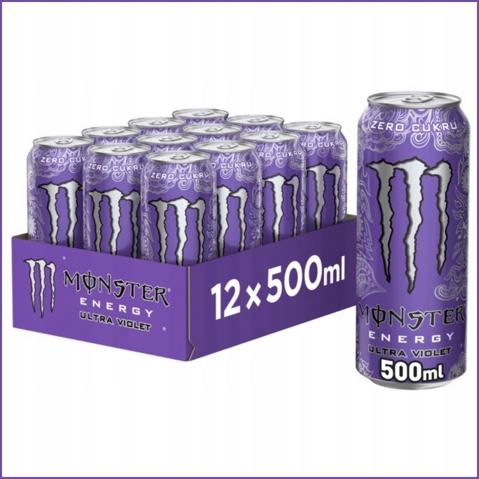 Levně 12 x Monster Energy Ultra Violet Zero Energetický nápoj Energetický 500 ml