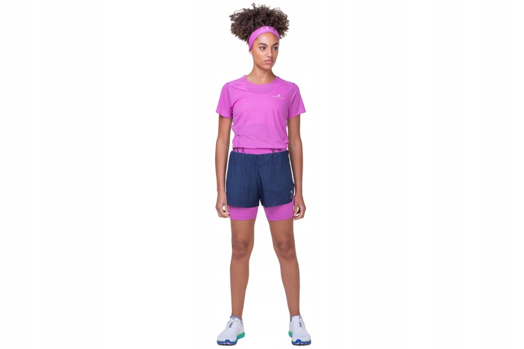 RONHILL Spodenki do biegania damskie TECH RACE TWIN SHORT navy L Rozmiar L