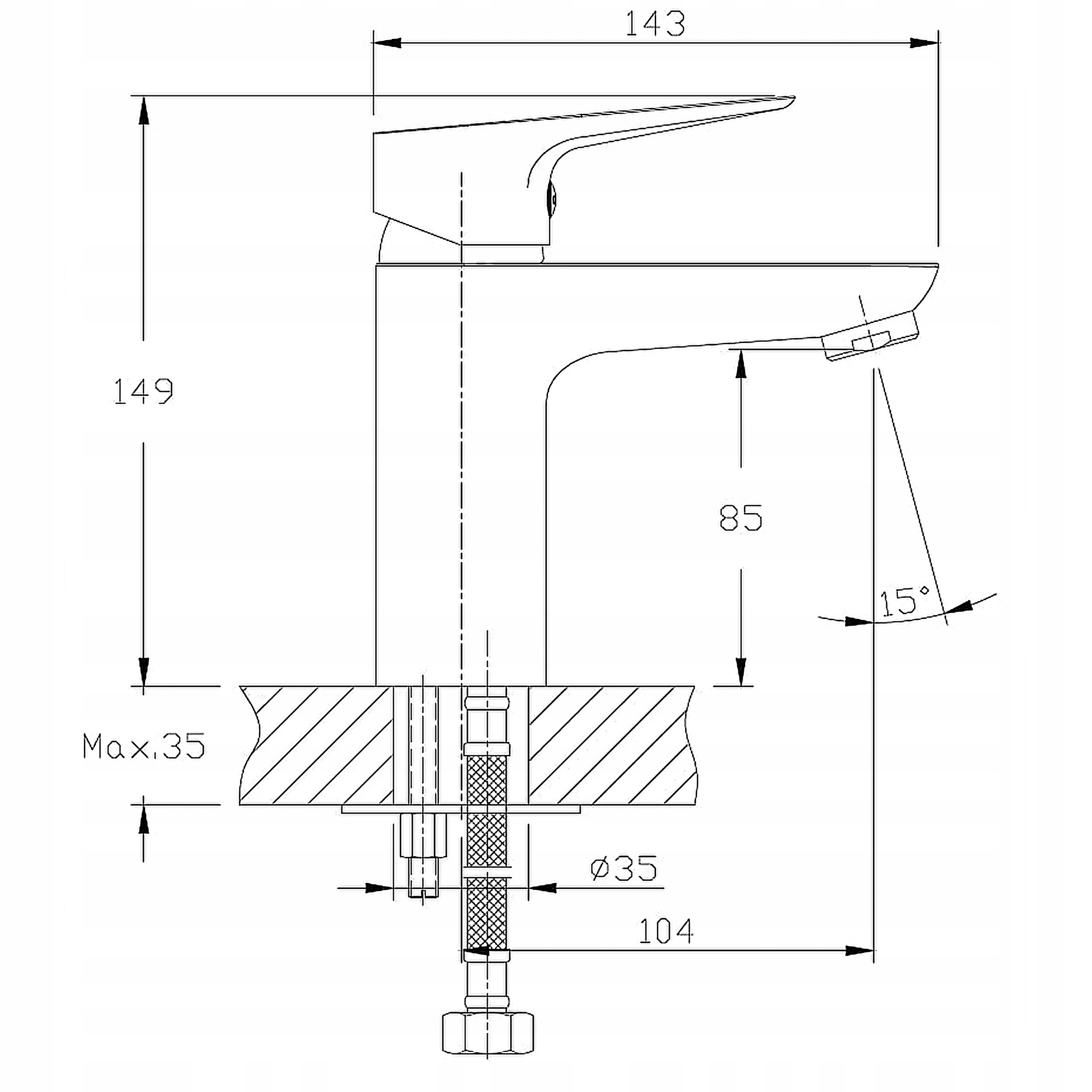 Kran do umywalki stojący bateria do łazienki umywalkowa oszczędna SOTBE Marka Sotbe