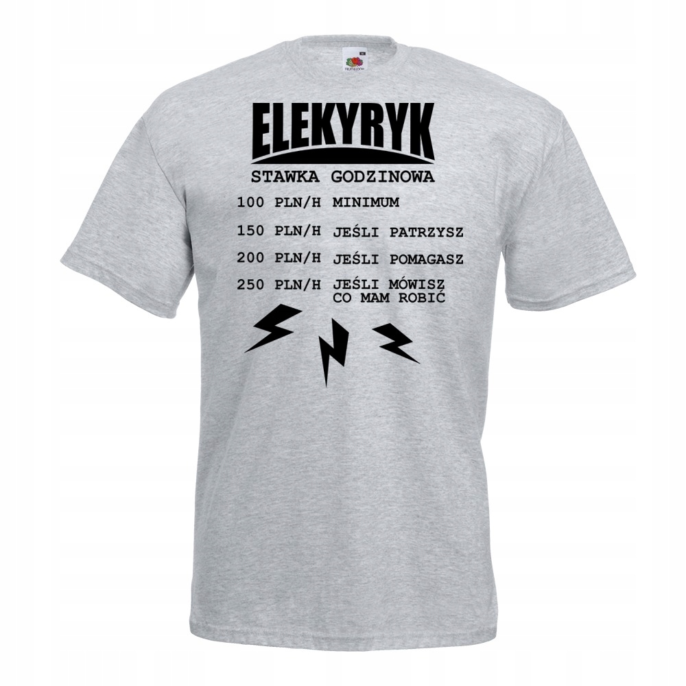 

Koszulka elektryk dla elektryka L szara