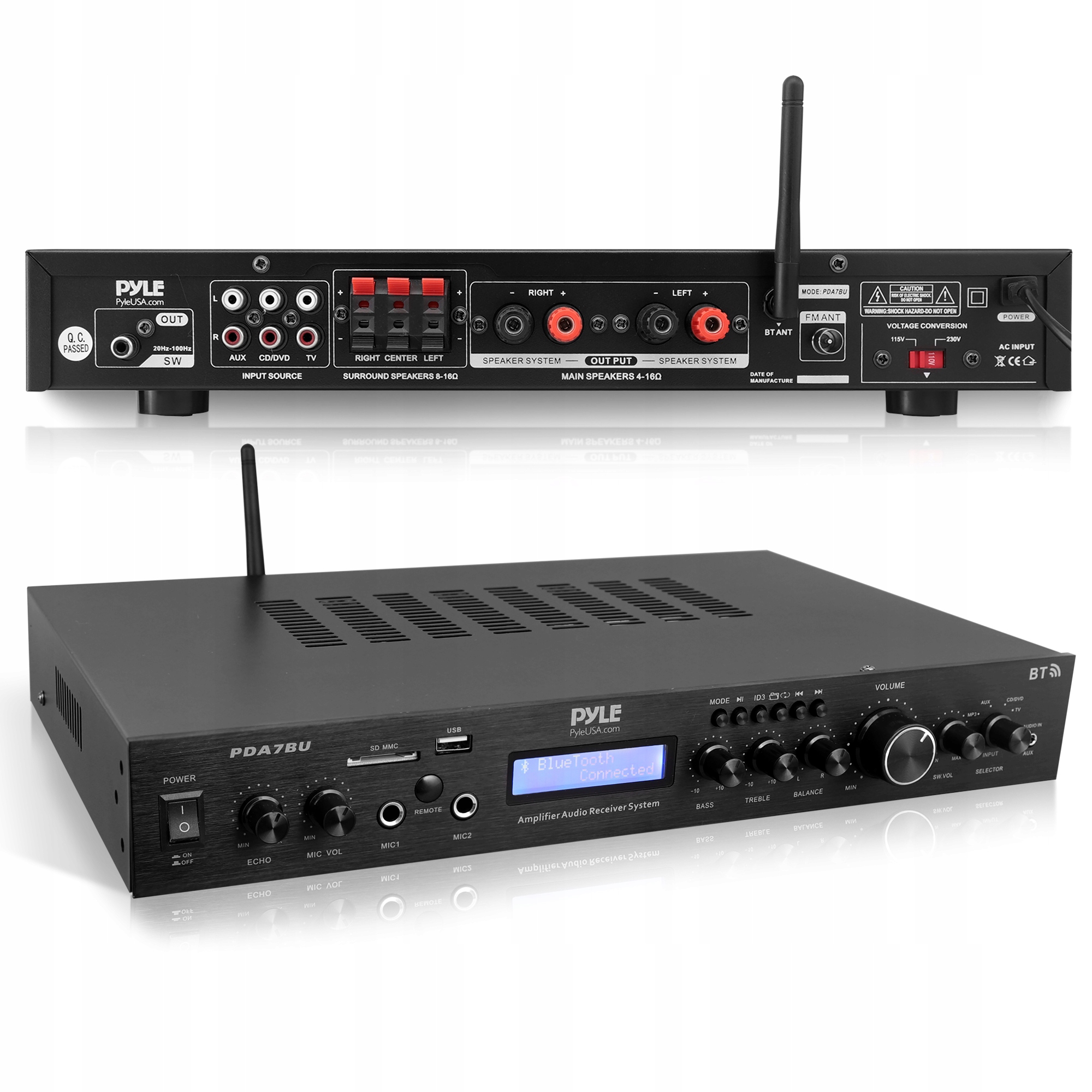 Zesilovač Audio Hifi Stereo Systém Silný Prach 200W PDA7BU