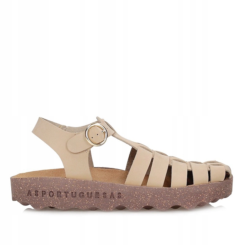 Dámské sandály na platformě Asportuguesas Calix L Nubu Beige P018277001