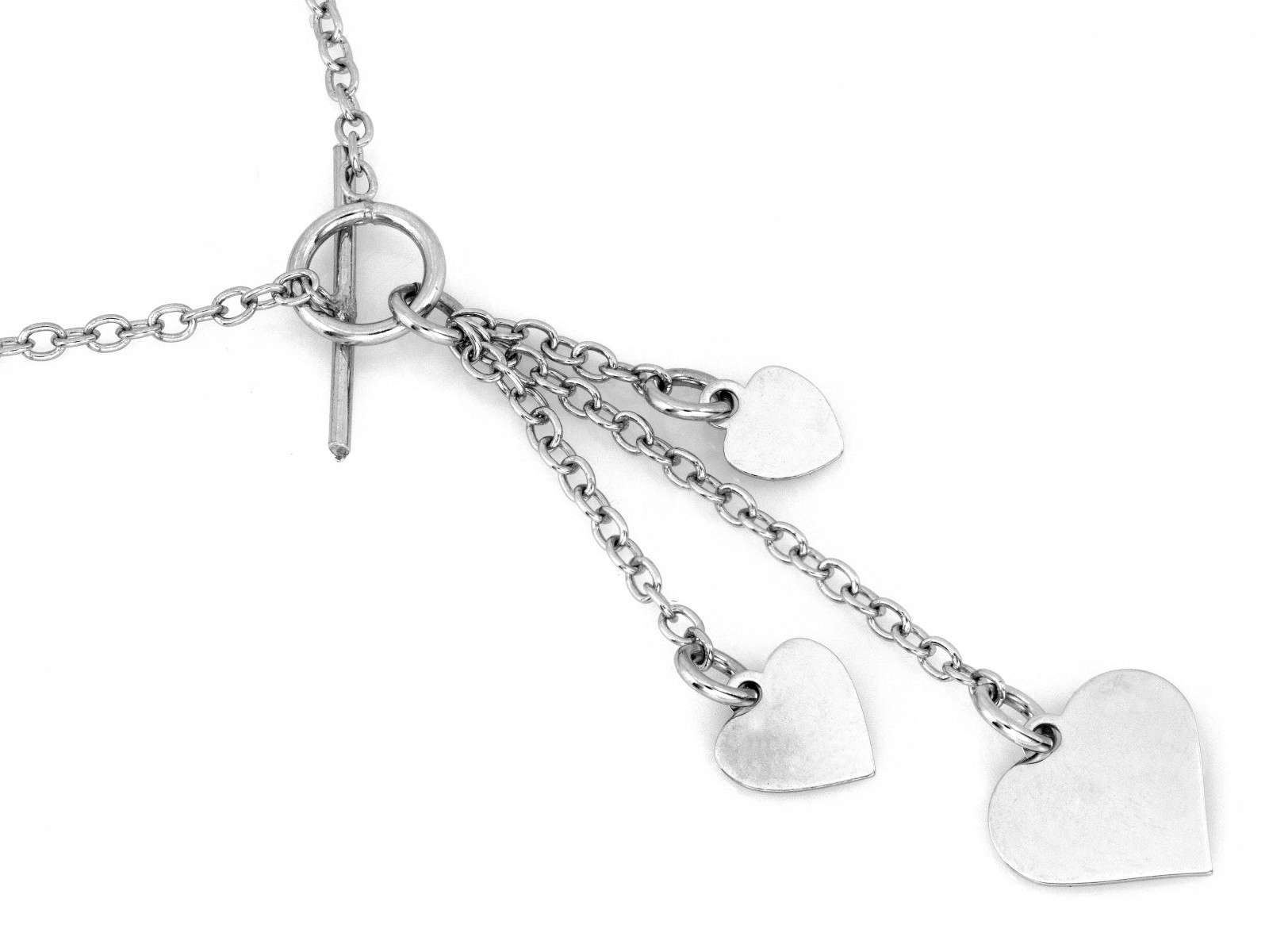 Stříbrný náhrdelník 925 se srdíčky 3.78 g velikost 44 49.8 mm vysoký jako dárek