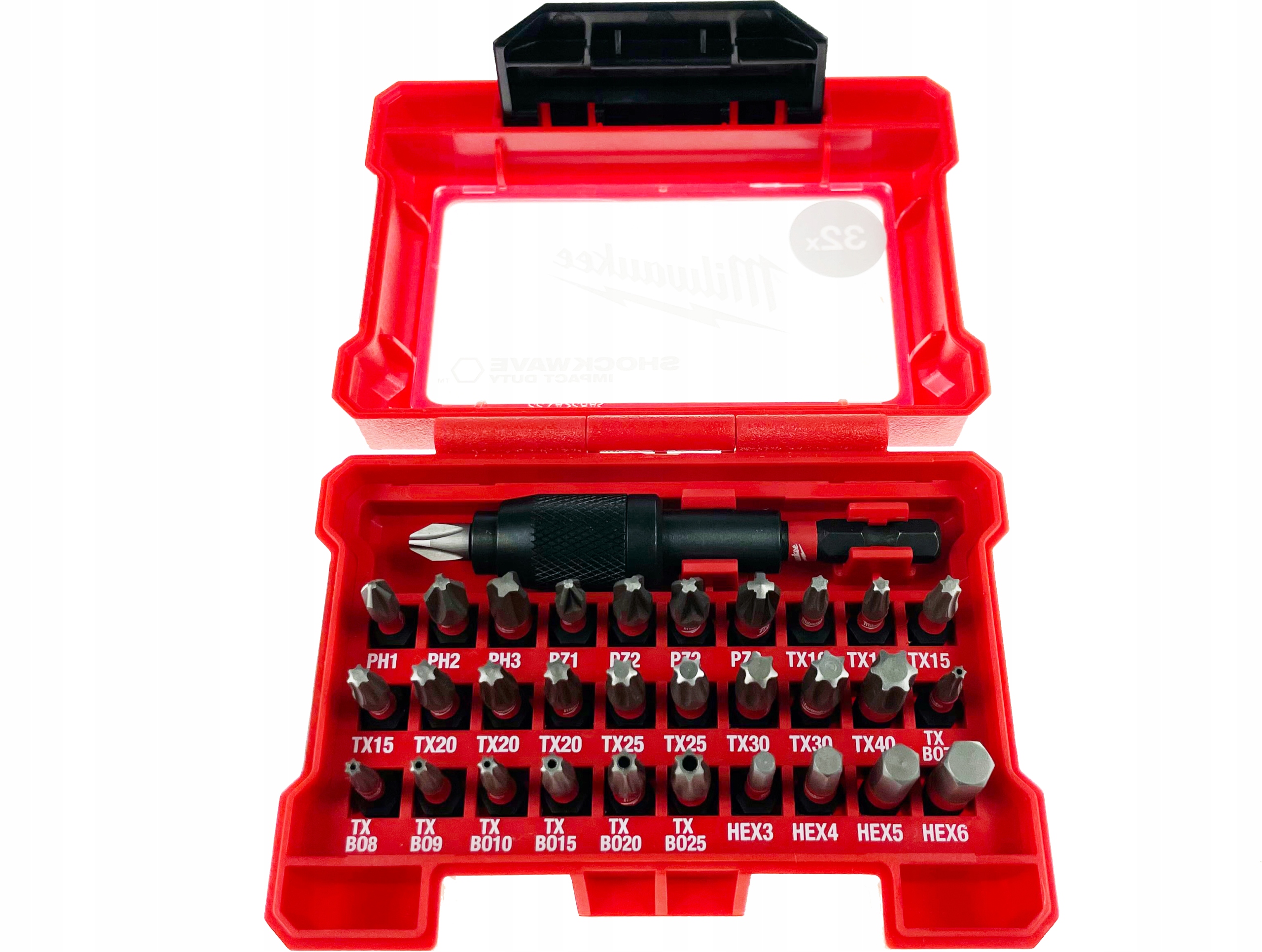 

Zestaw bitów Ph Pz Torx uchwyt 32 szt. Milwaukee