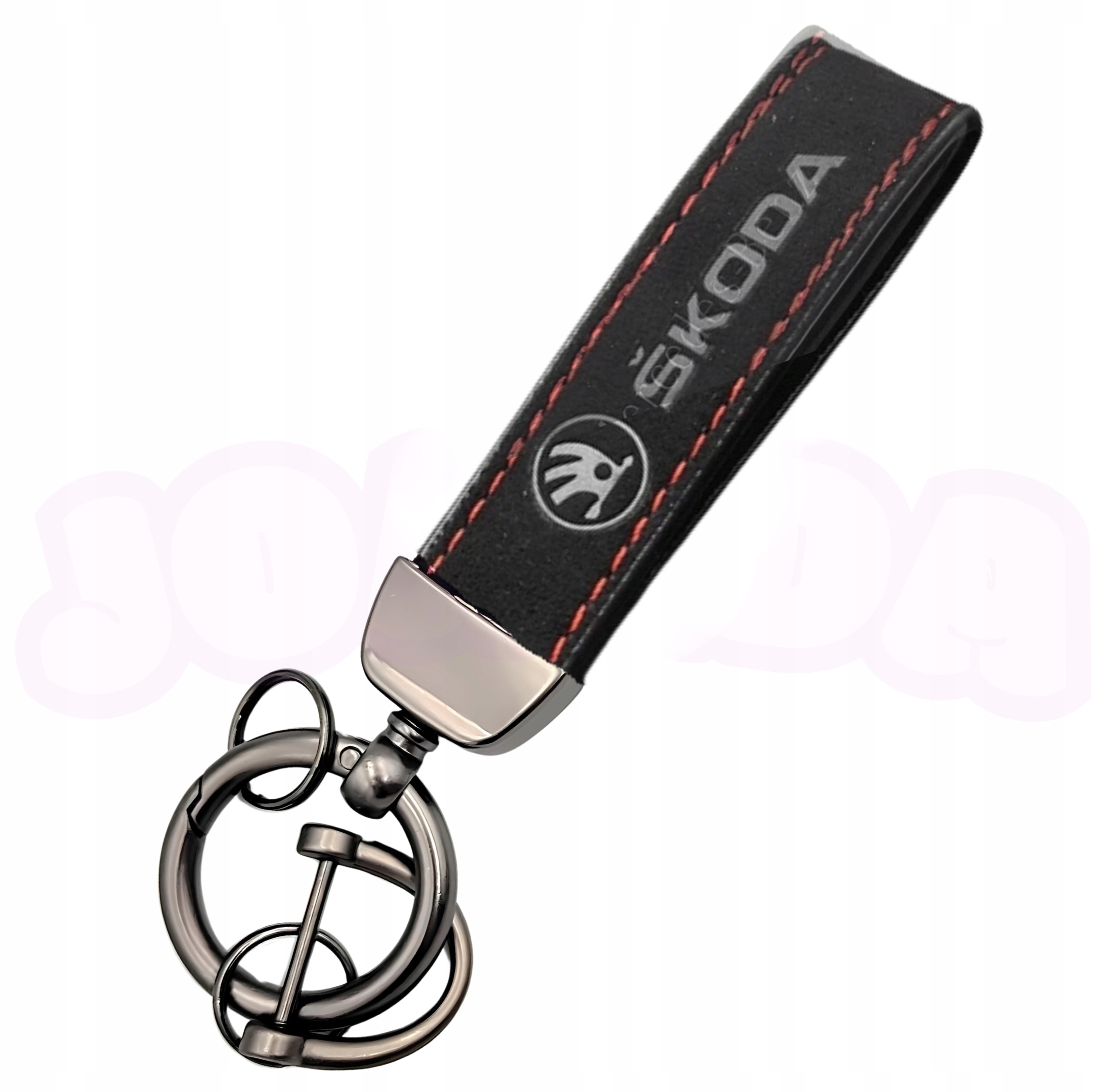 Skoda brelok zawieszka do kluczy Premium Skórzany
