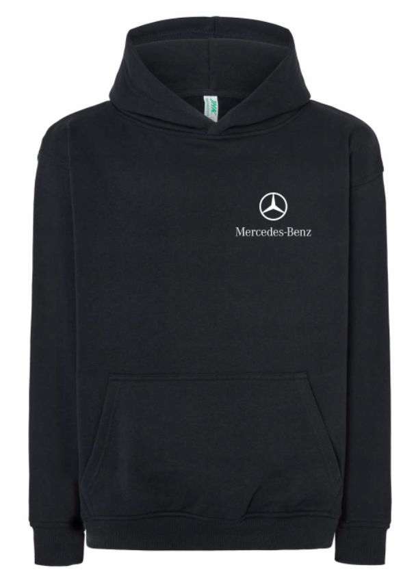 Mikina černá s kapucí klokanka logo Mercedes výšivka velikost 3XL