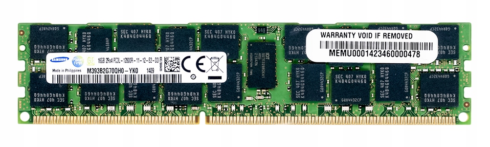 Samsung M393B2G70QH0-YK0 DDR3 16GB 1600MHz Ecc