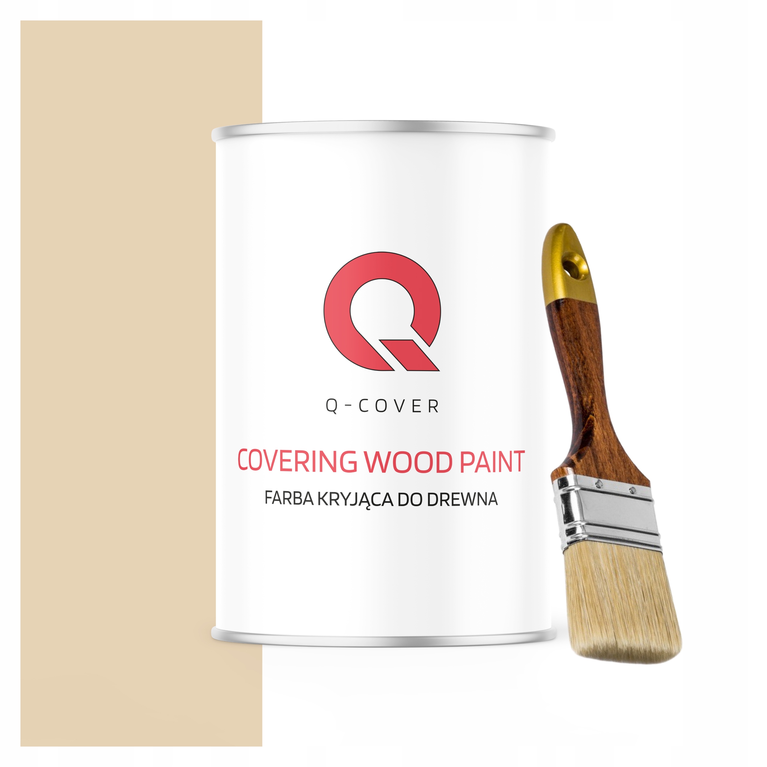 Krycí Barva na dřevo 1 l, polomatná, barva krémově béžová štětec