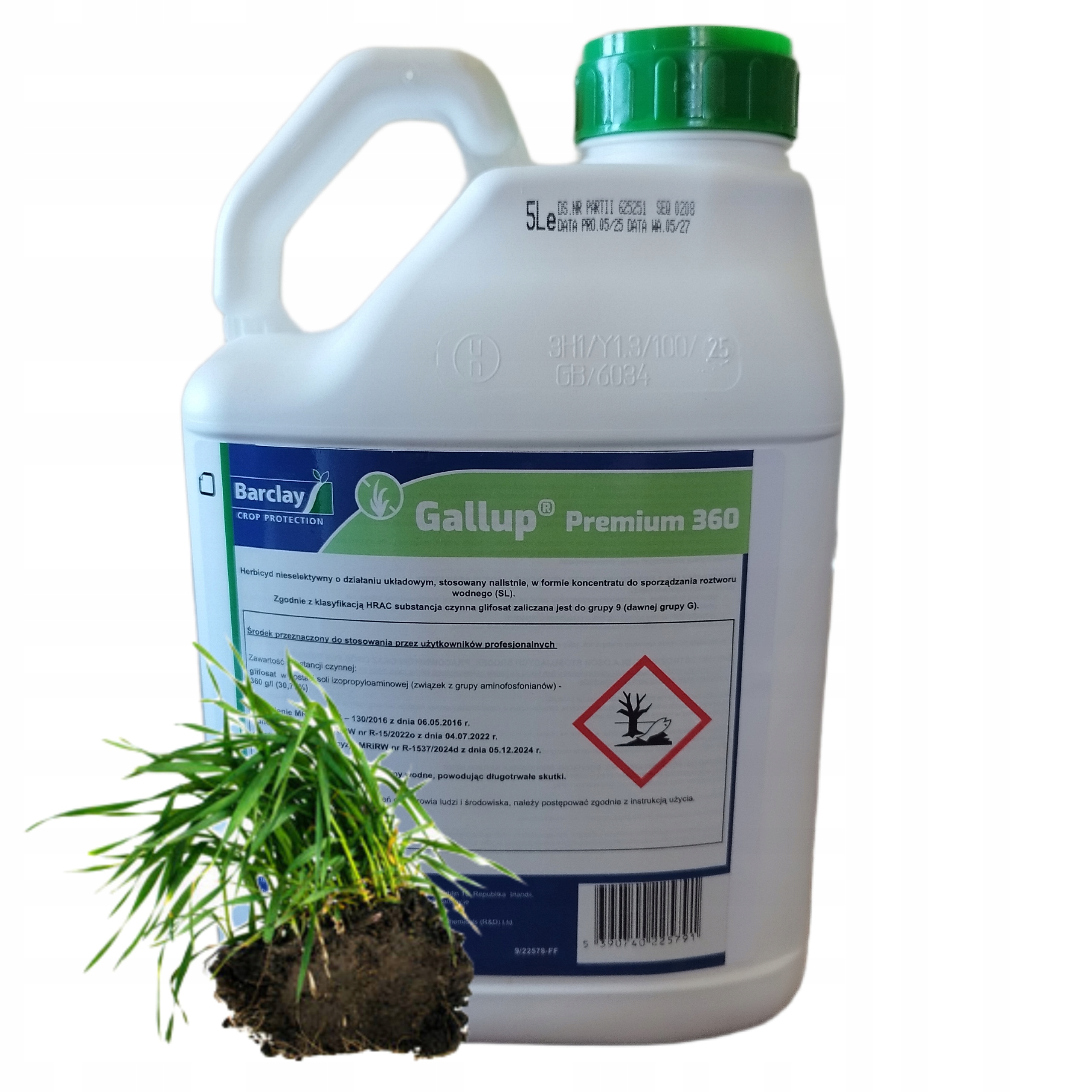 Gallup Premium 360SL 5L Niezawodny Herbicyd Totalny Niszczy Perz i Chwasty
