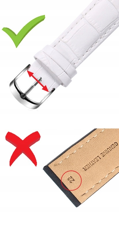 22 mm CZARNA Klamra Sprzączka Paska Do zegarka Grubość 2 mm