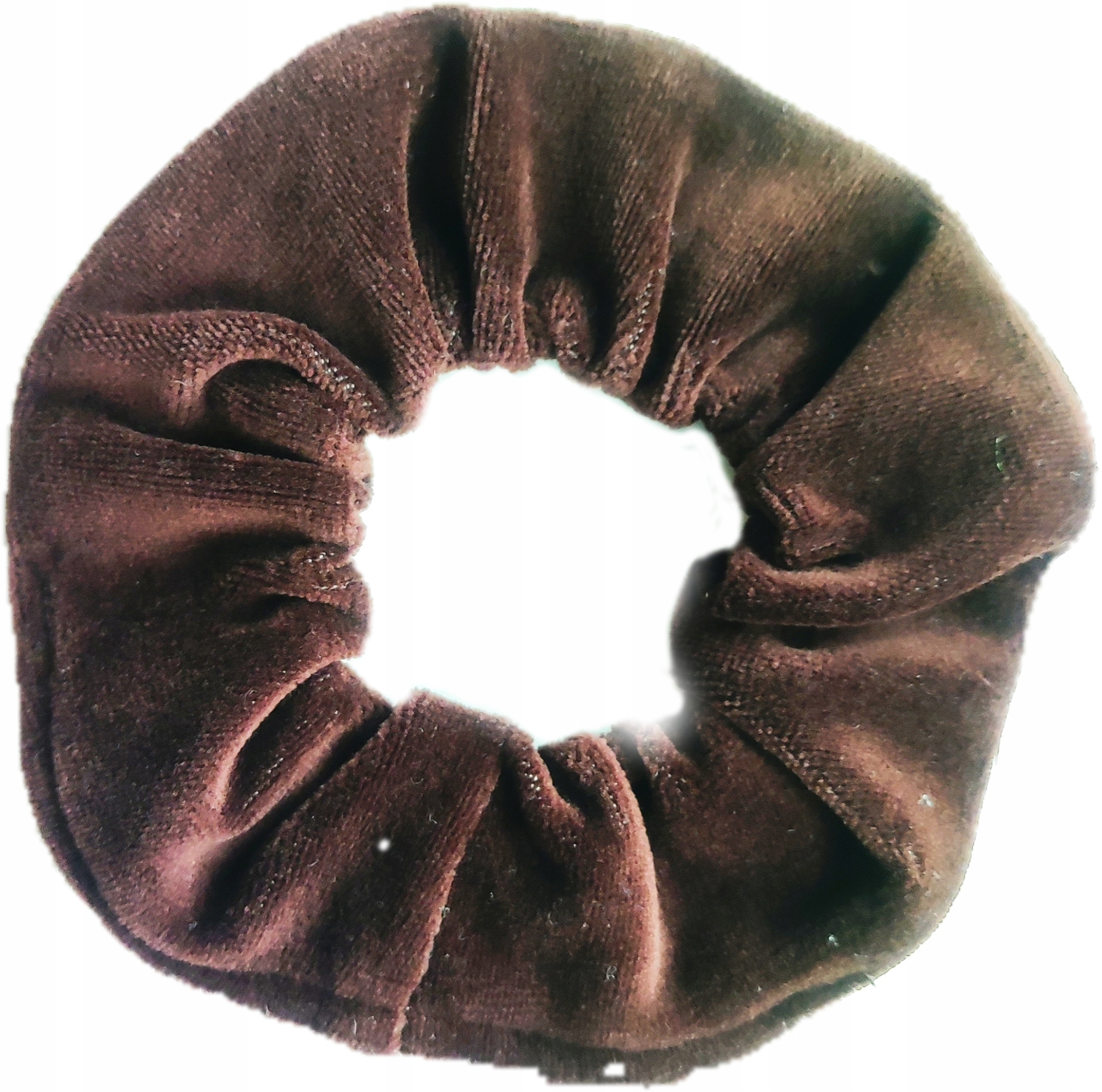 

Gumka Scrunchie do włosów Brązowa welurowa