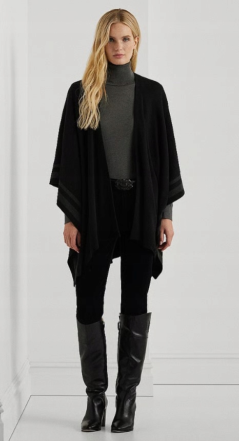 Lauren Ralph Lauren Two-Tone Reversible Ruana Ponča a pláštěnky