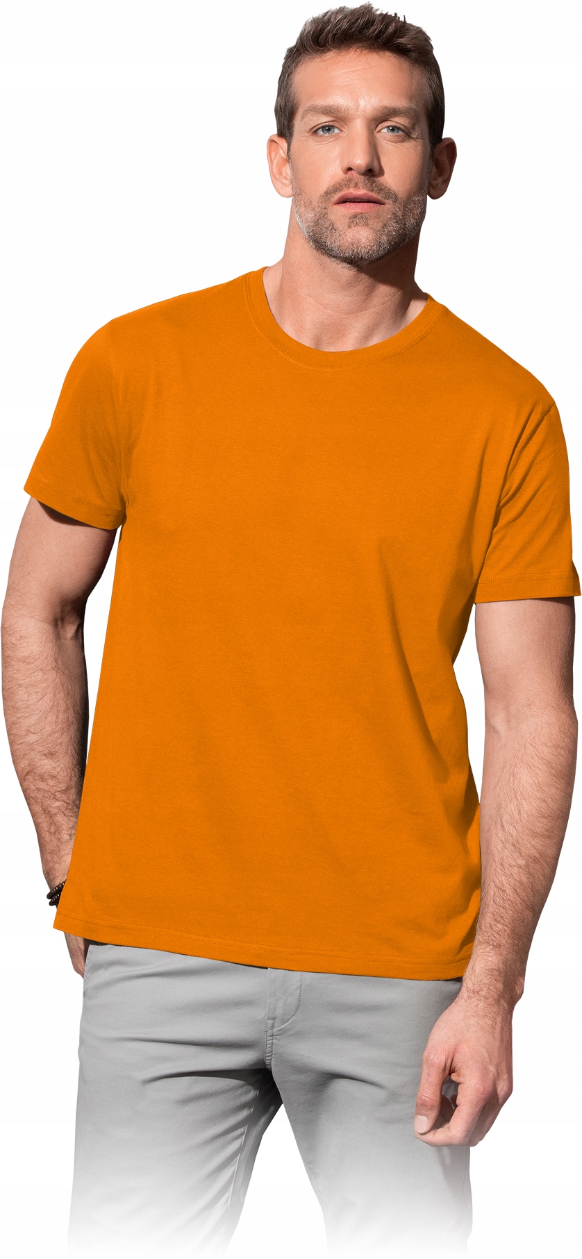 

T-shirt męski bawełniany bez szwów bocznych