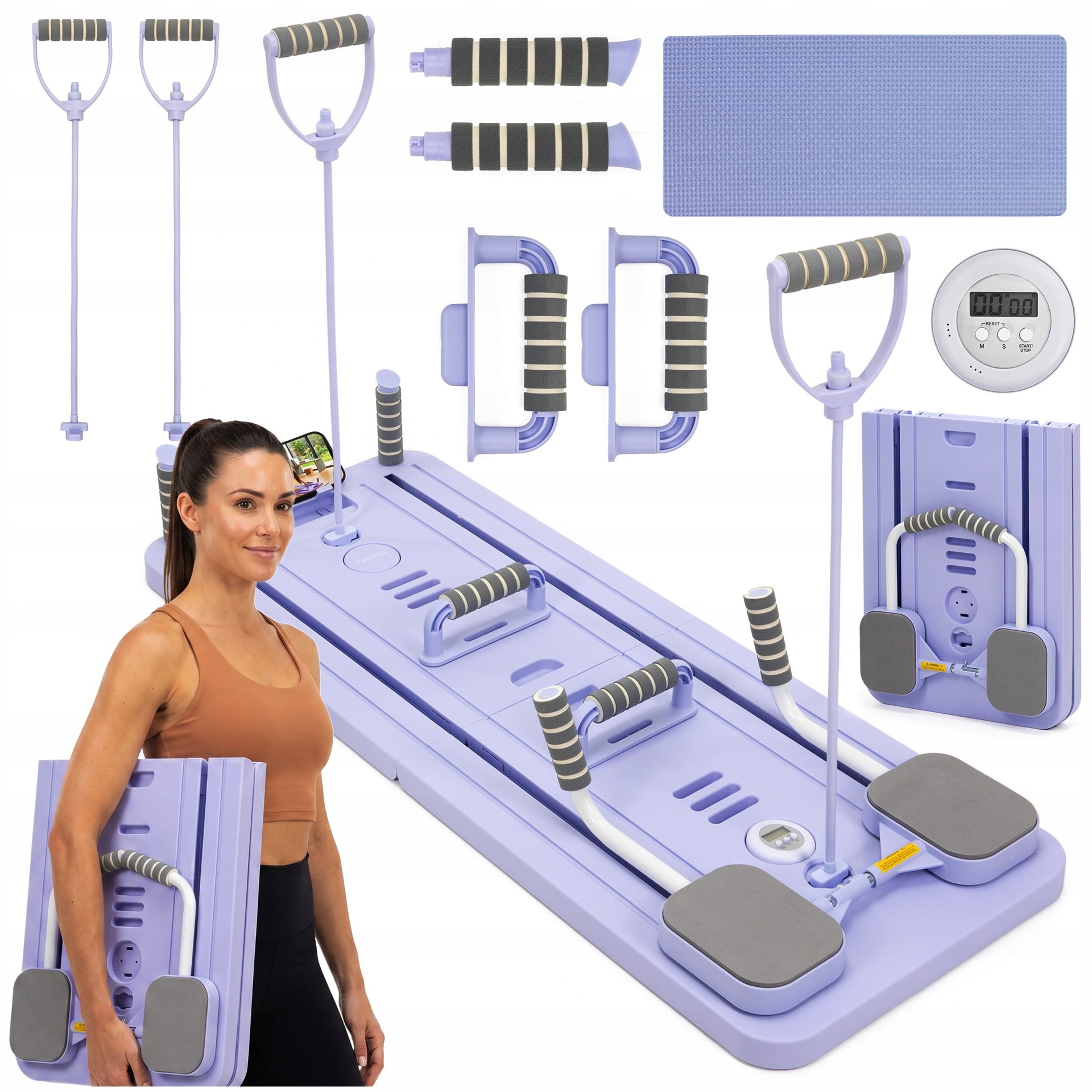 Reformer Pro Cvičení Pilates Pompek Multifunkční Deska Fitness Gumy 10v1