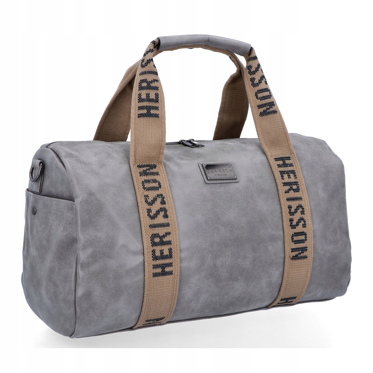 Kožená cestovní taška velká dámská světle šedá Herisson HR2102A662