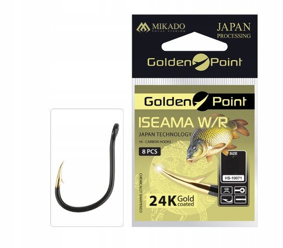Haczyk Karpiowy Golden Point Iseama W/r Nr. 12 Gb torebka 10szt Mikado