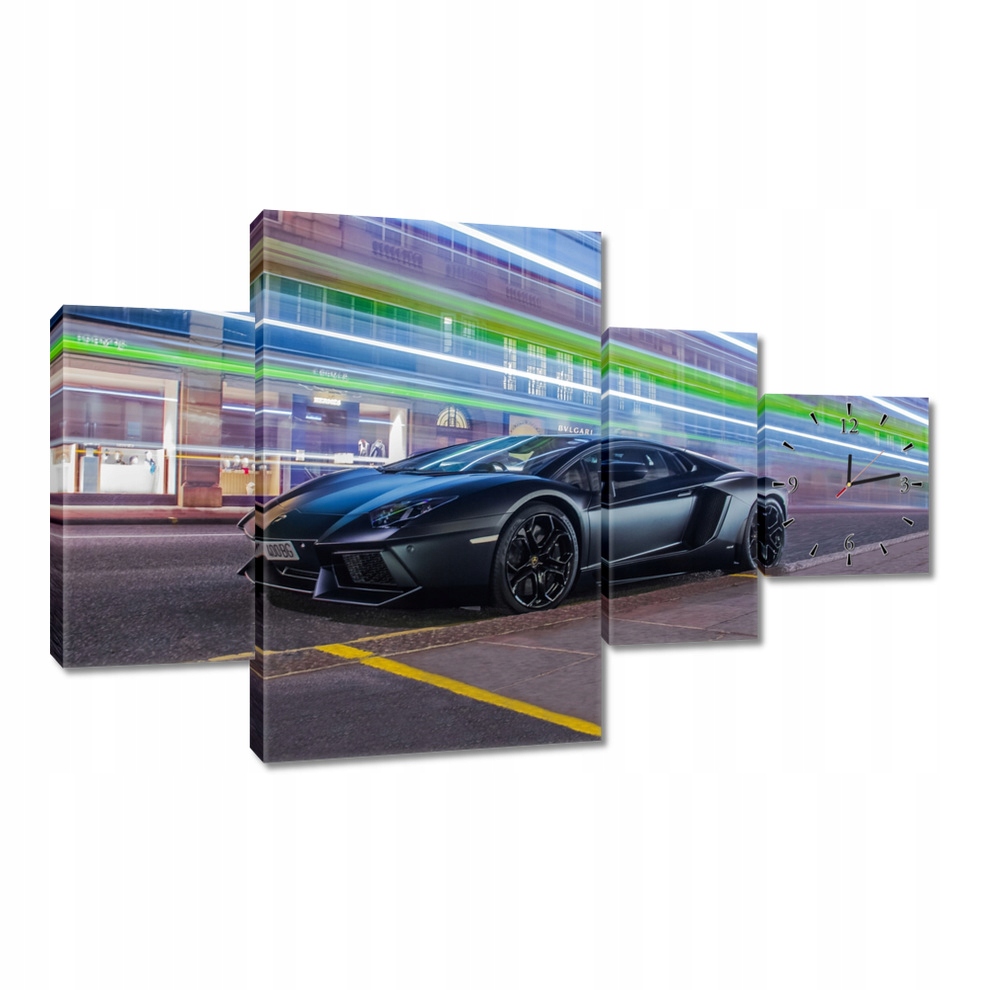 Nástěnné hodiny 130x80 Sportovní auto
