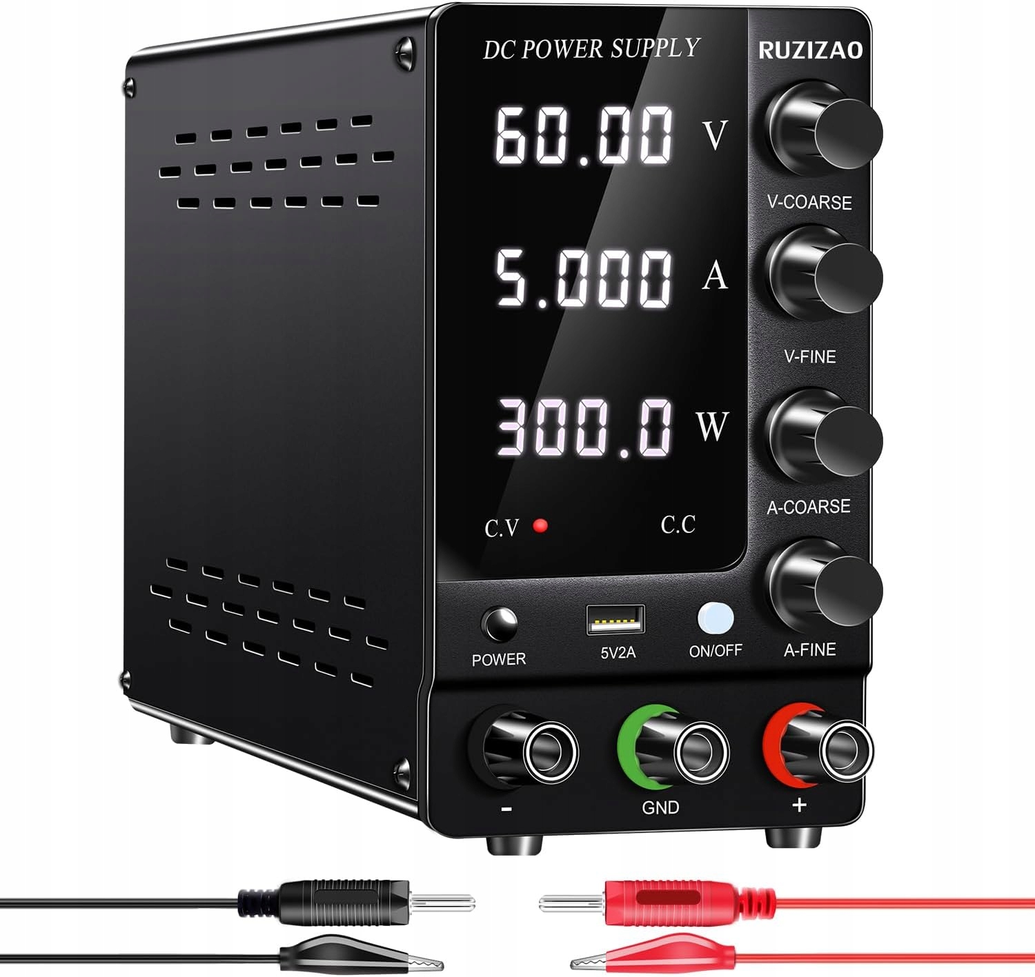 REGULOWANY ZASILACZ LABORATORYJNY 60V 5A PRECYZYJNY USB 5V POMIAR MOCY
