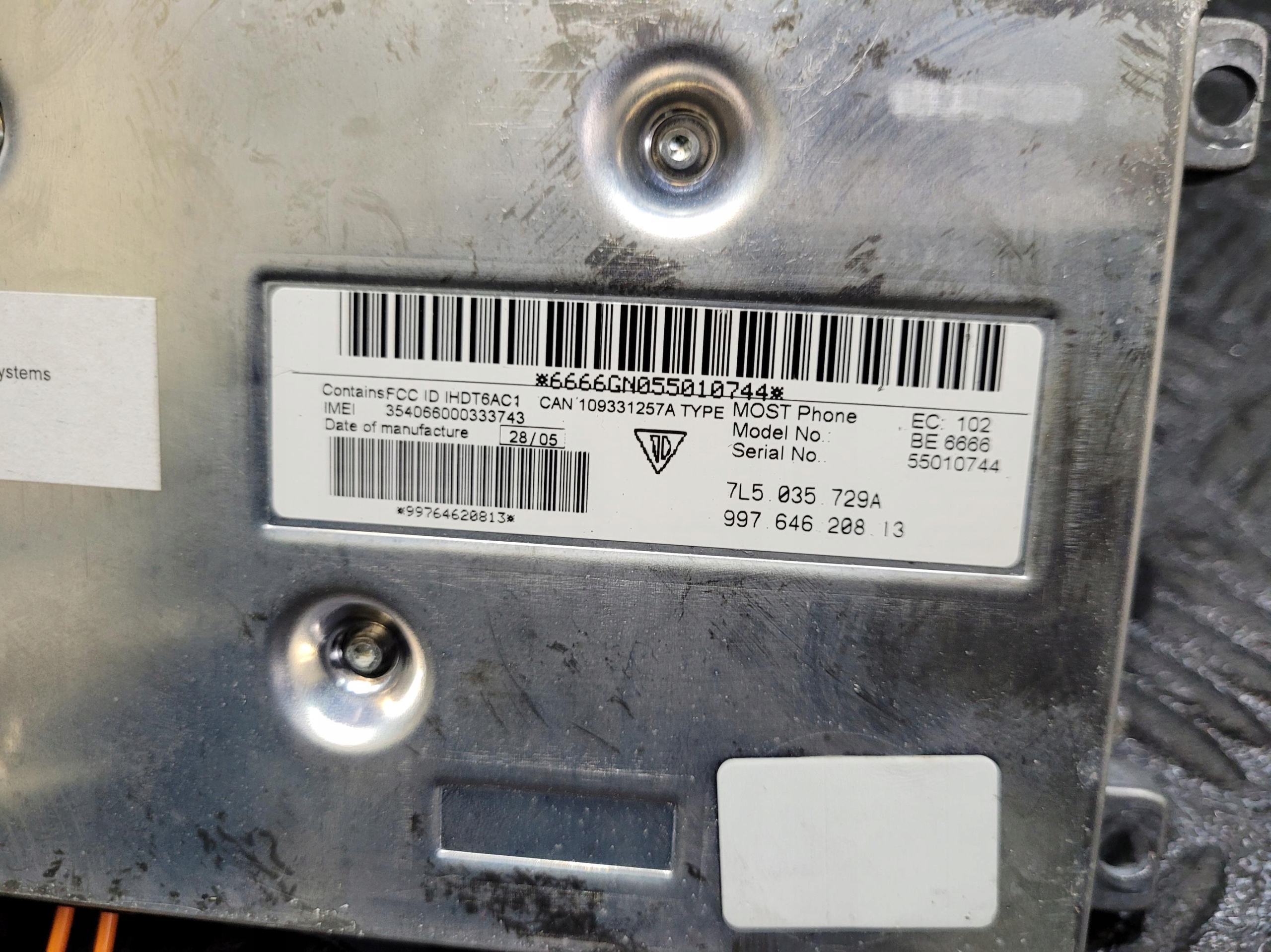 module control unit 99764620813 PORSCHE BOXSTER CAYMAN S 987