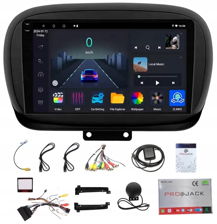 Rádio Navigácia Gps Fiat 500 X 2014-2020 Wifi Carplay Android Usb 4GB 64GB