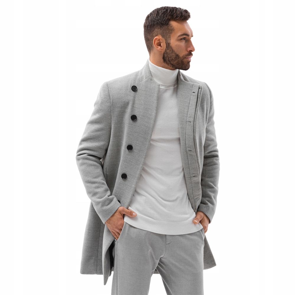 

Płaszcz męski stójka C501 szary m. L