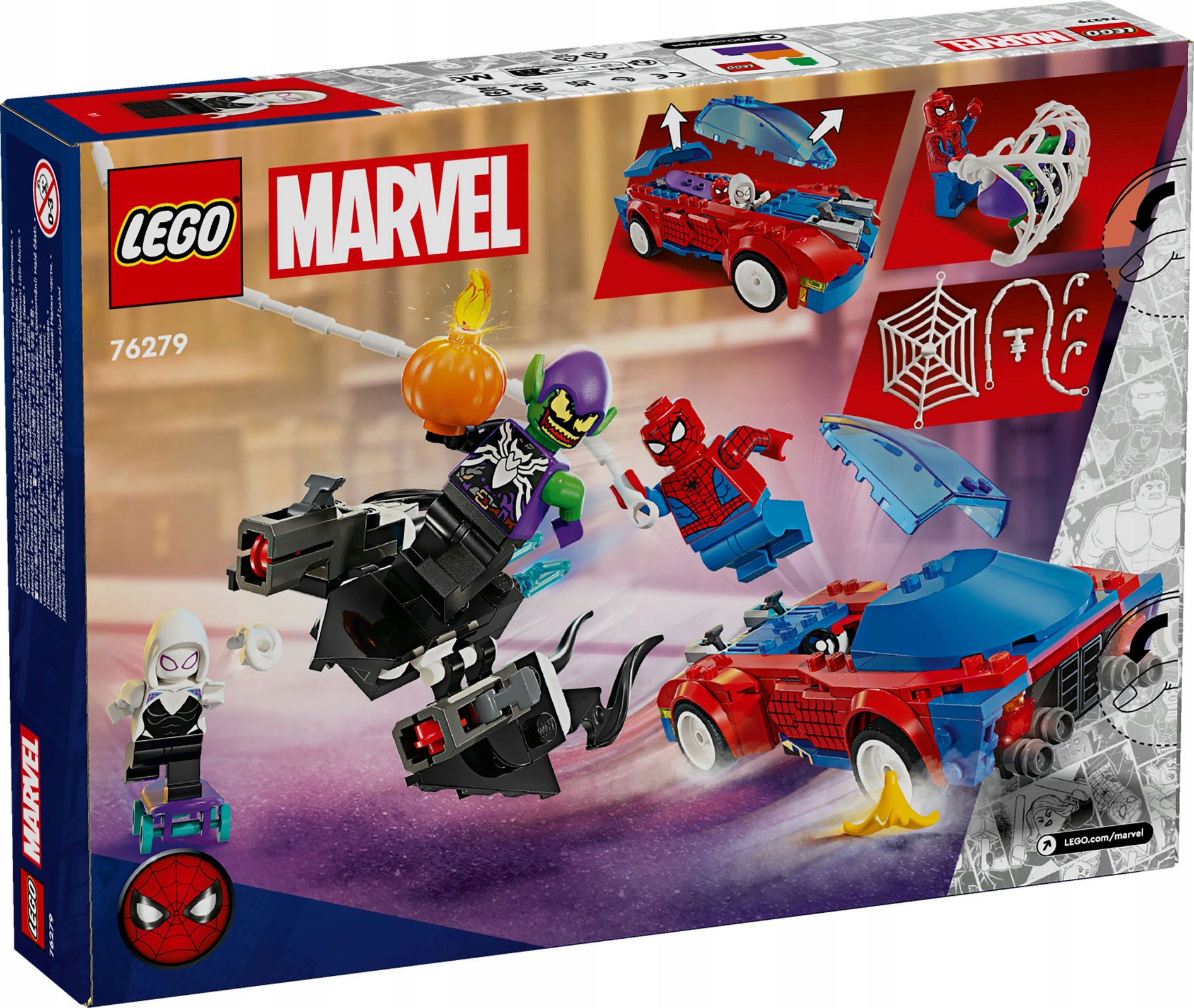 LEGO MARVEL 76279 WYŚCIGÓWKA SPIDER MANA I ZIELONY GOBLIN VENOM zestaw +7 Stan opakowania oryginalne