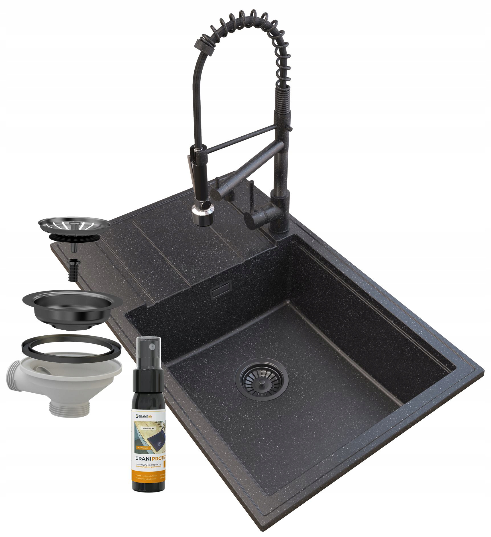 Granitový Drez Louis Sifón Batéria Špirálová Žula