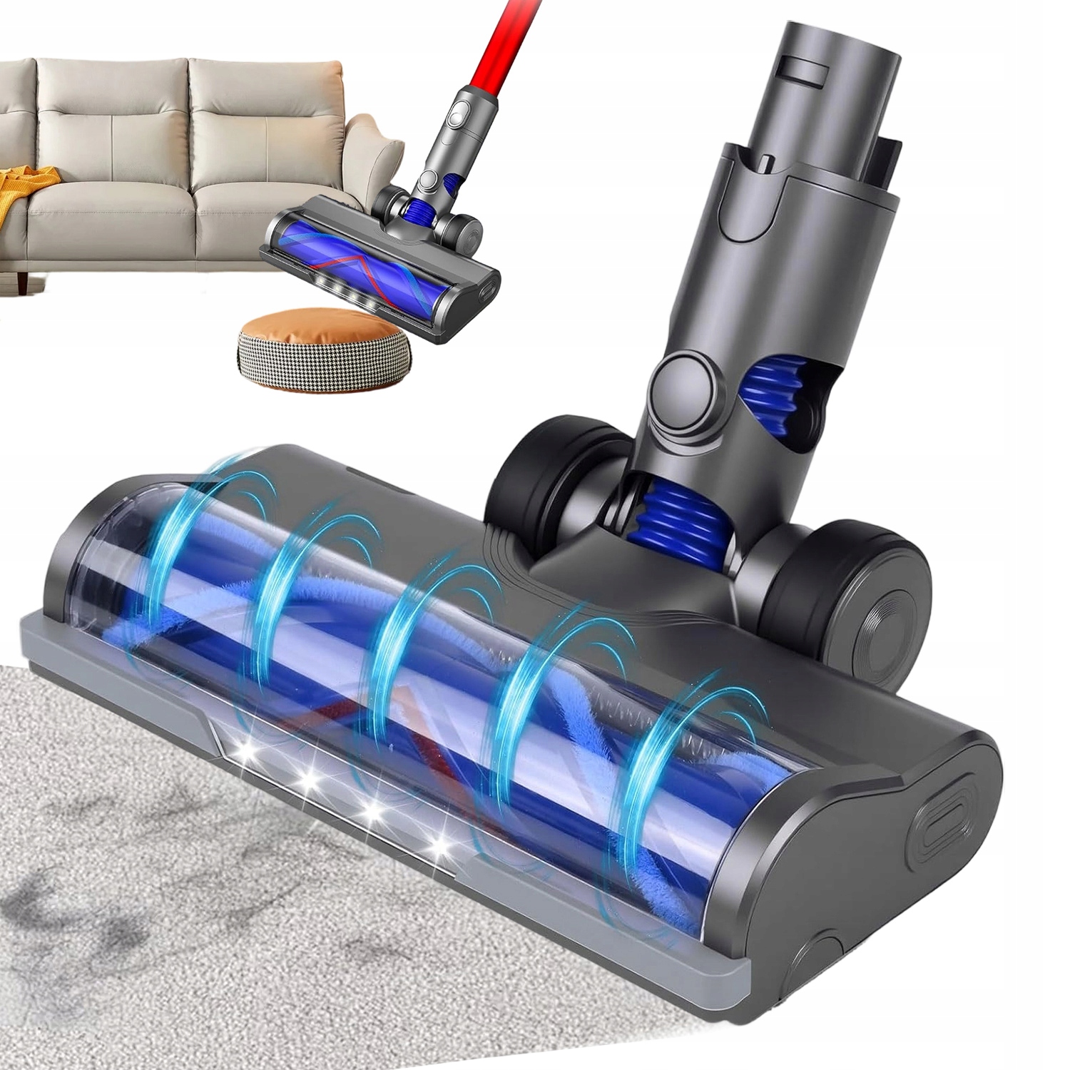 Turbo Szczotka Led Głowica Do Dyson V6/DC59/DC61/DC62/DC74 Odkurzacza