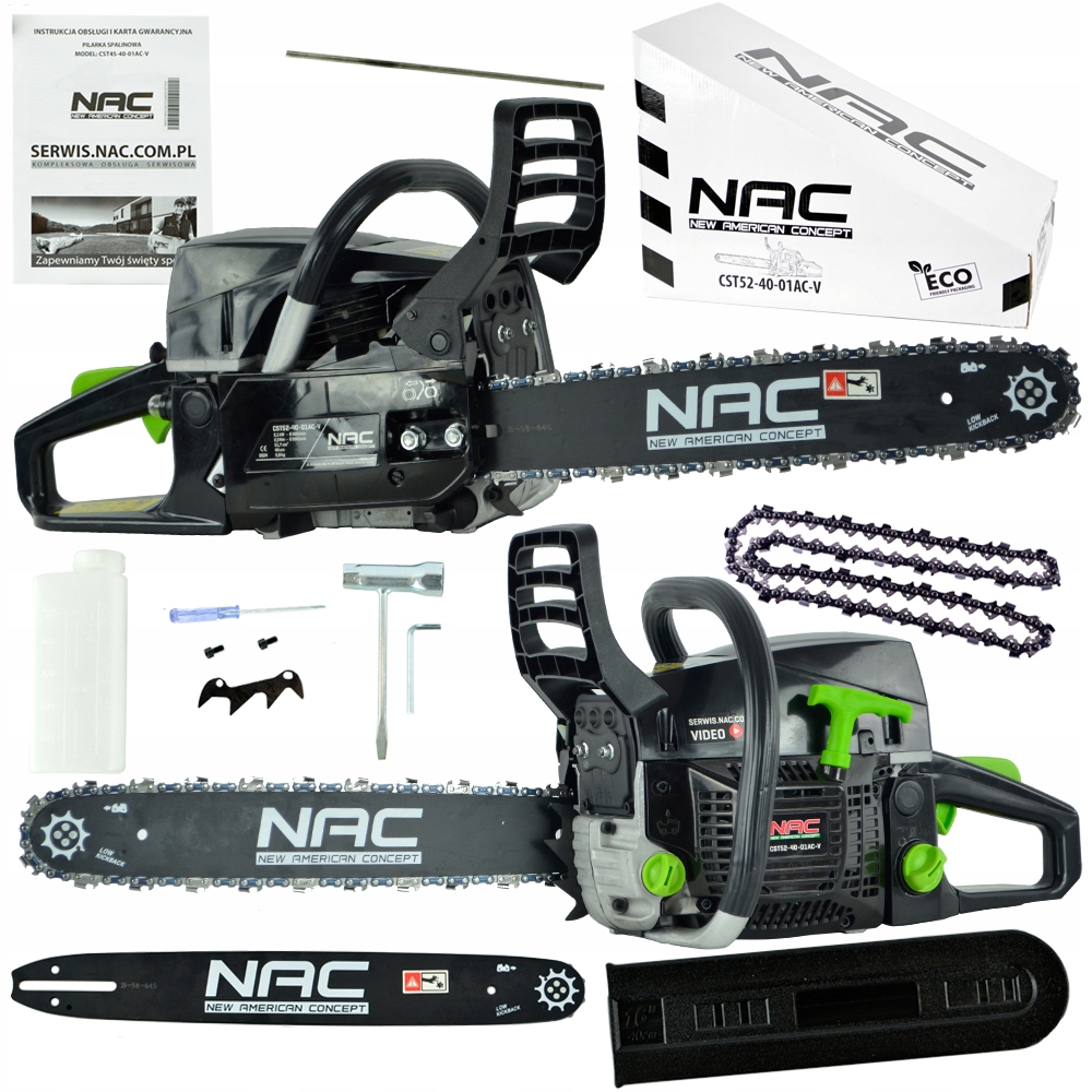 Piła Spalinowa Pilarka Nac Moc 2.85 Km Prowadnica 40 CM Lekka Mocna