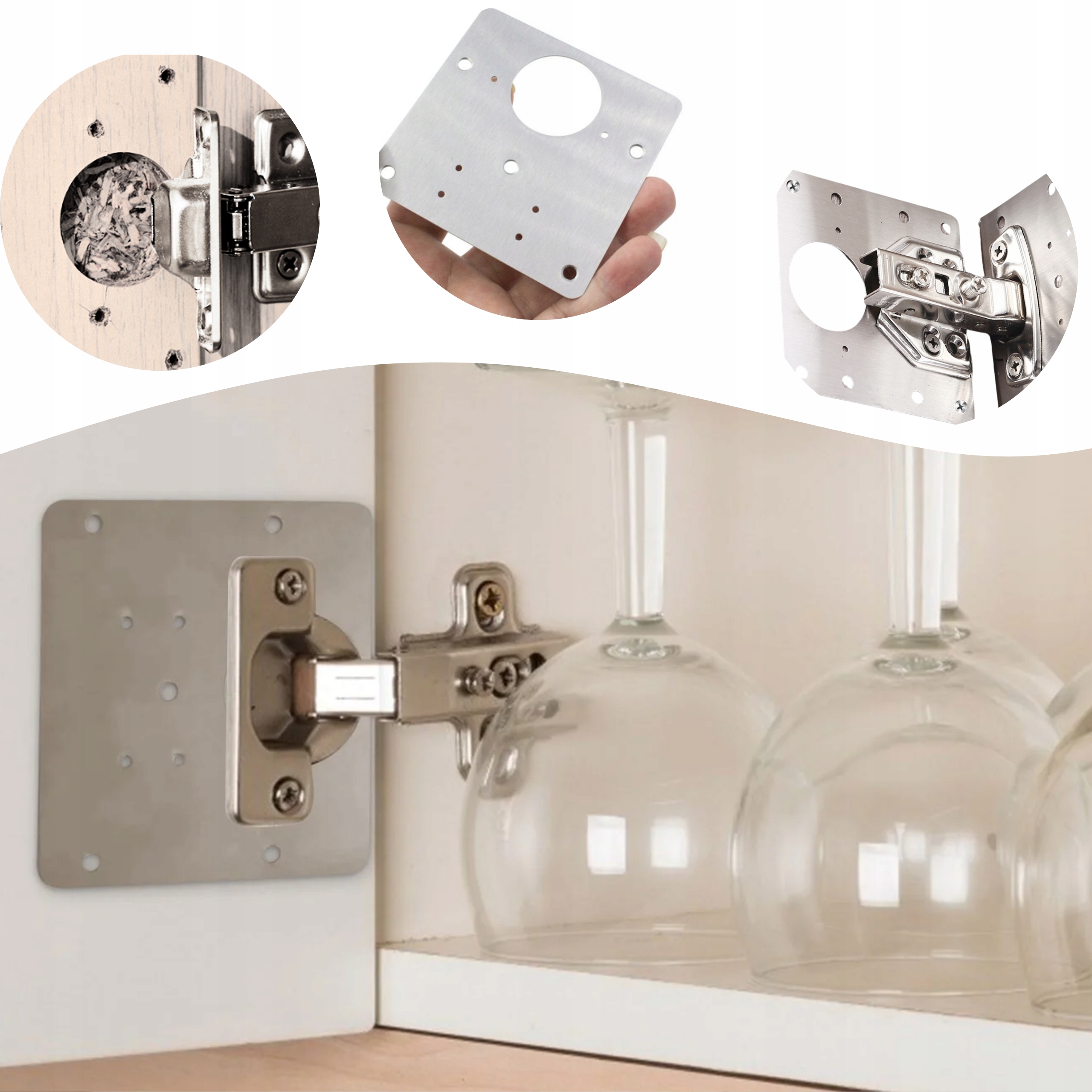 ZESTAW DO NAPRAWY wyrwanych ZAWIASÓW PŁYTKA BLASZKA NAPRAWCZA ZAWIASU Szerokość maksymalna 90 mm