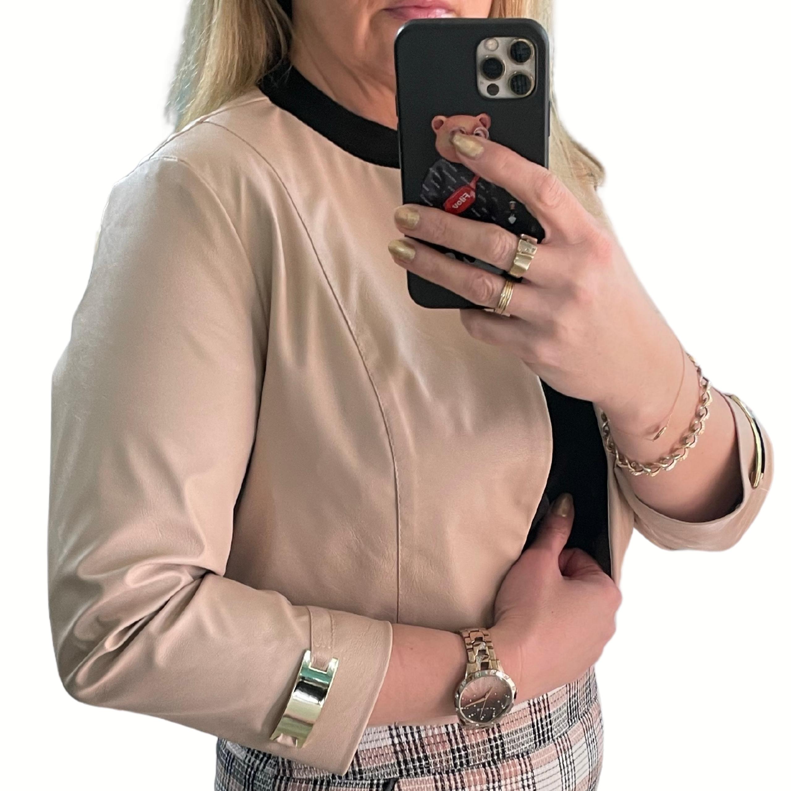 A5 Bolerko Coco Blacha Eko Skóra Beż R.52