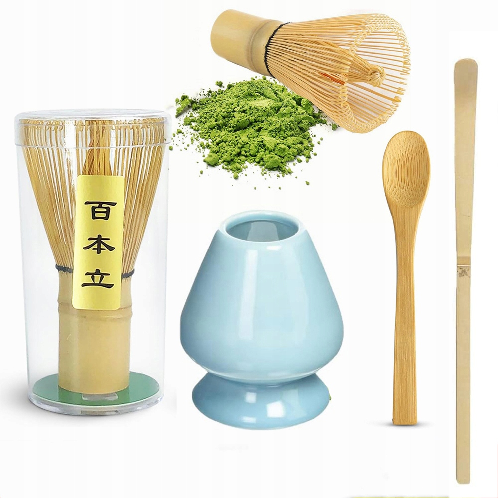 Tradiční Čajová Sada Matcha Bambusová Šlehací Metla Lžíce Stojan