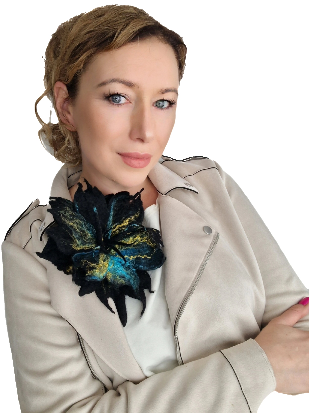 Brož Připínáček Květina Ručně Plstěná handmade