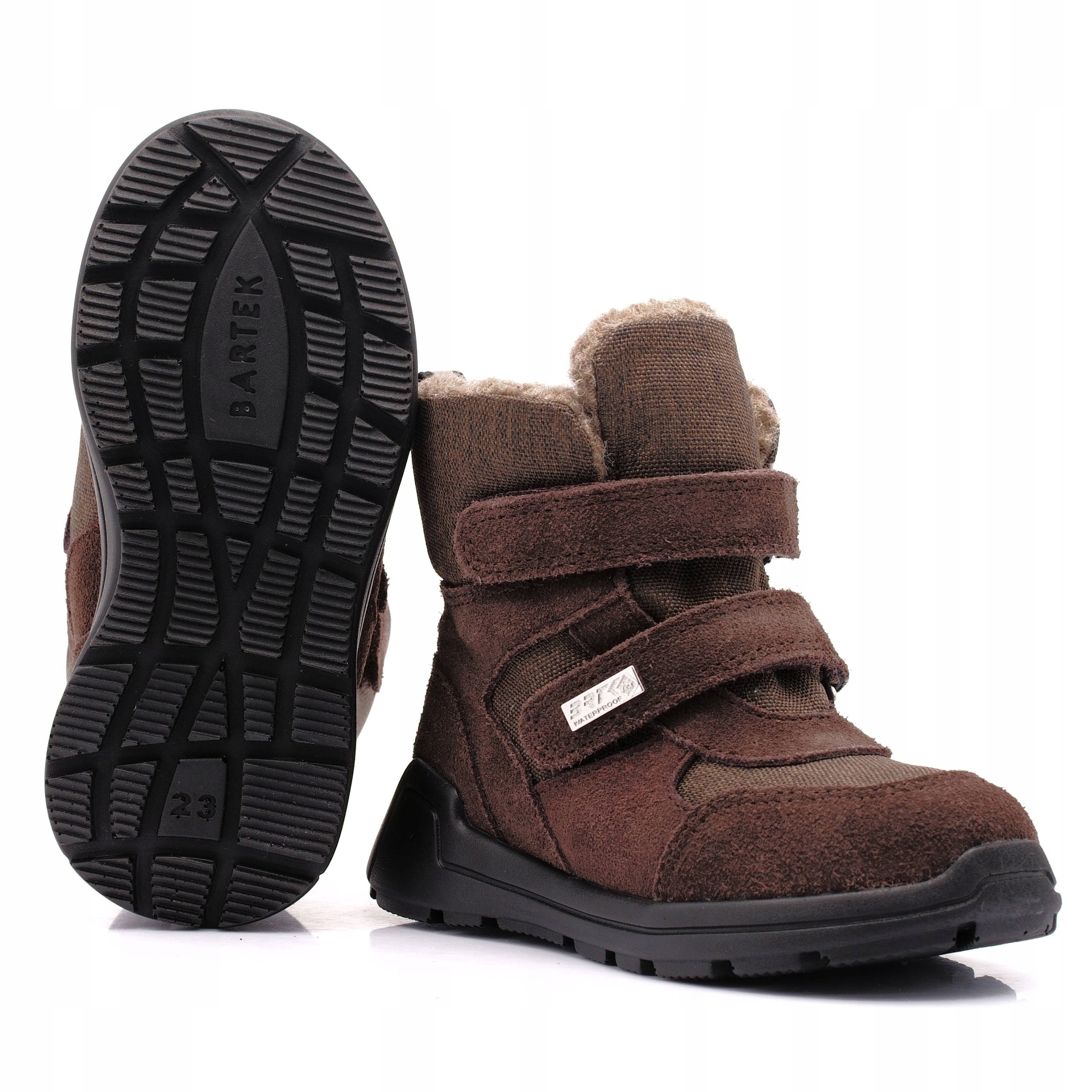 BARTEK TRZEWIKI CHŁOPIĘCE OCIEPLANE KOZAKI ZIMOWE 25 Kolor brązowy