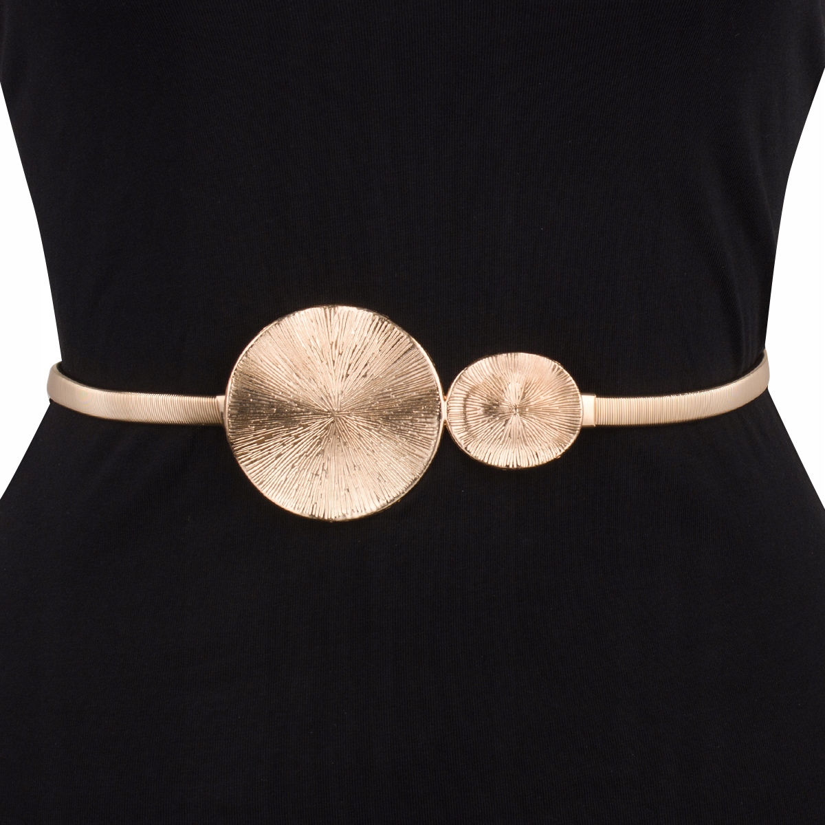 PASEK SPRĘŻYNKA METALOWY ELASTYCZNY OZDOBNY DAMSKI BLASZKA ZŁOTY Marka inna