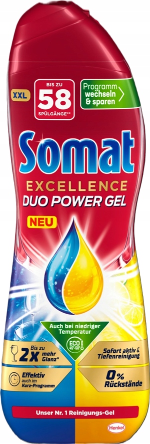 Levně Gel do myčky Somat Excellence Duo Power Gel 58 Cyklů 928 ml z Německa