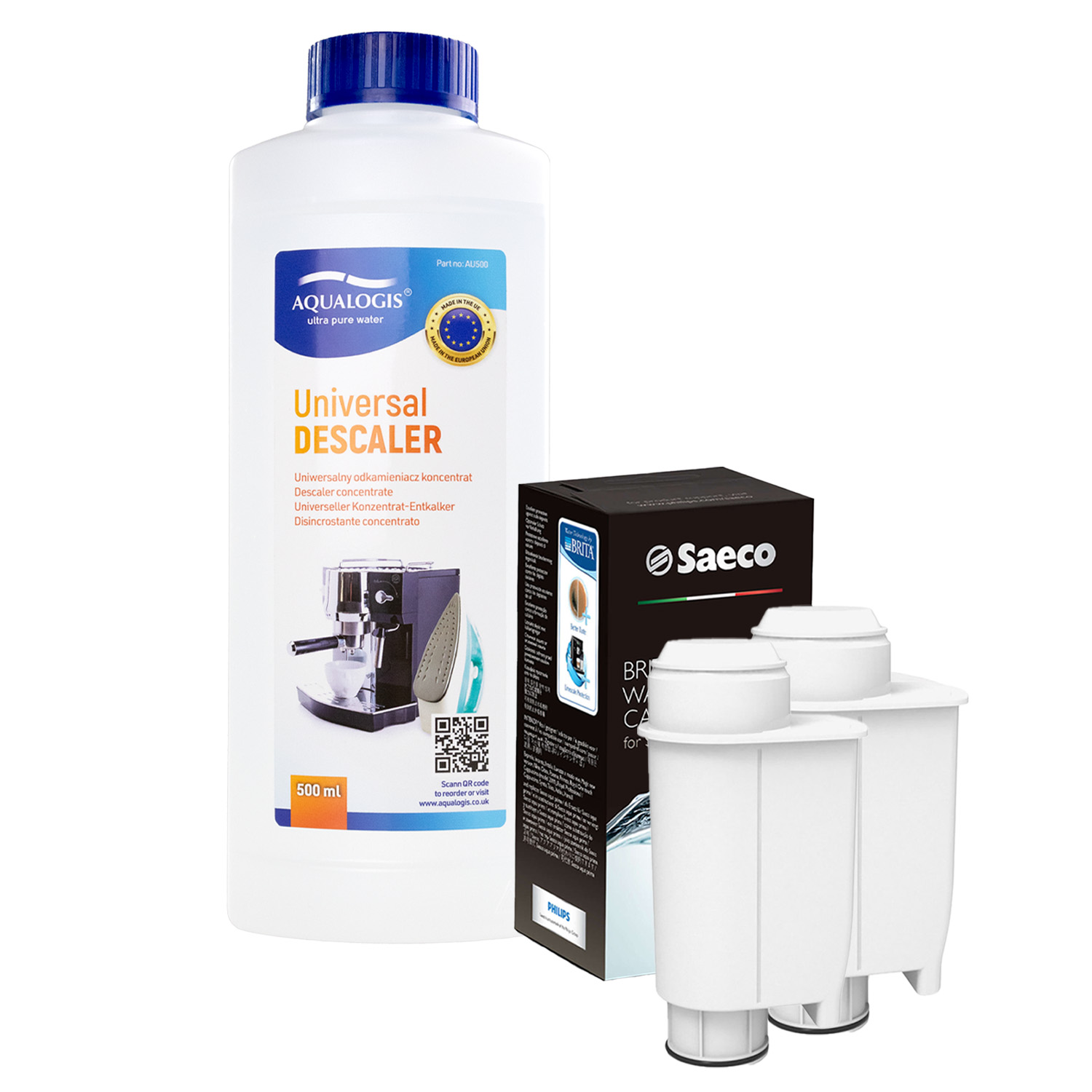 Univerzální odvápňovač 500 ml 2x filtr pro kávovar Gaggia Intenza+