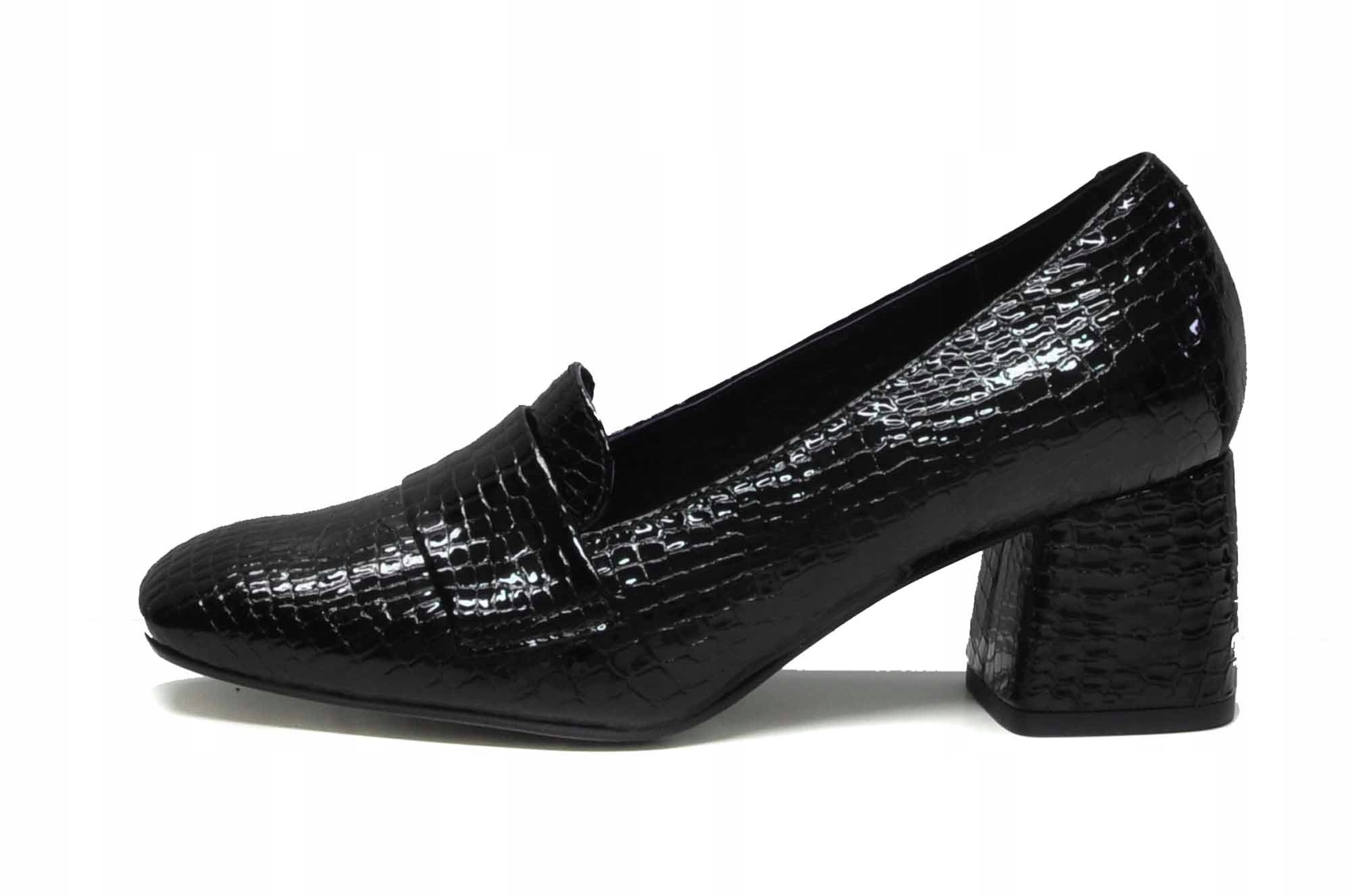 Espirito C1146/0/5 Blk Lakierowane Mokasyny R.40
