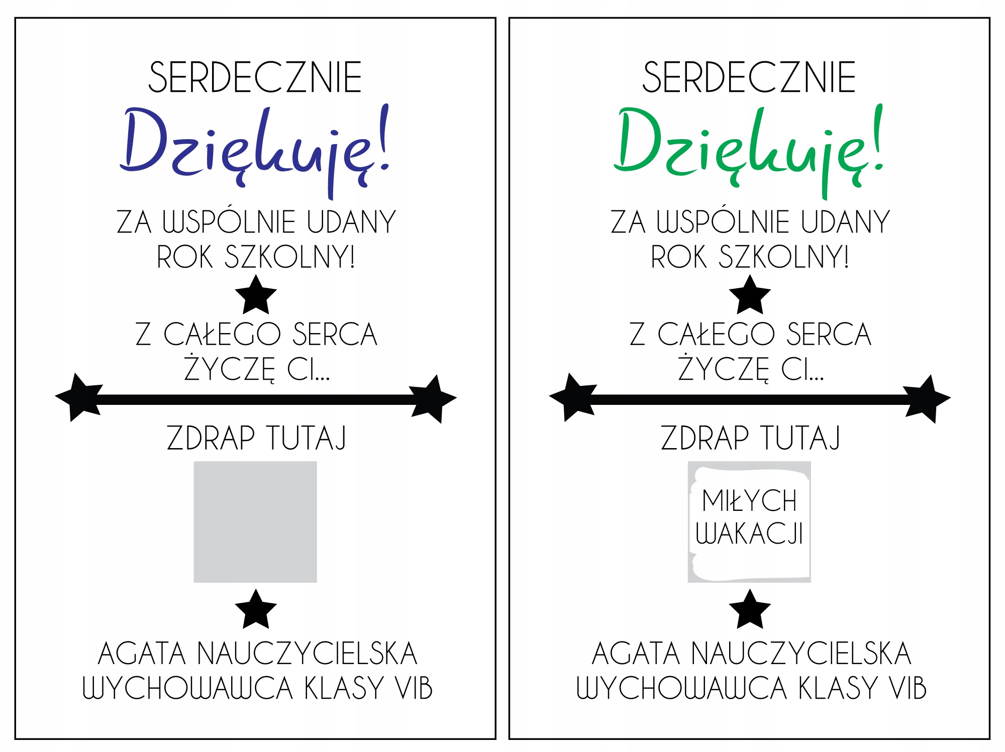 

Dla Uczniów koniec roku upominek Zdrapka