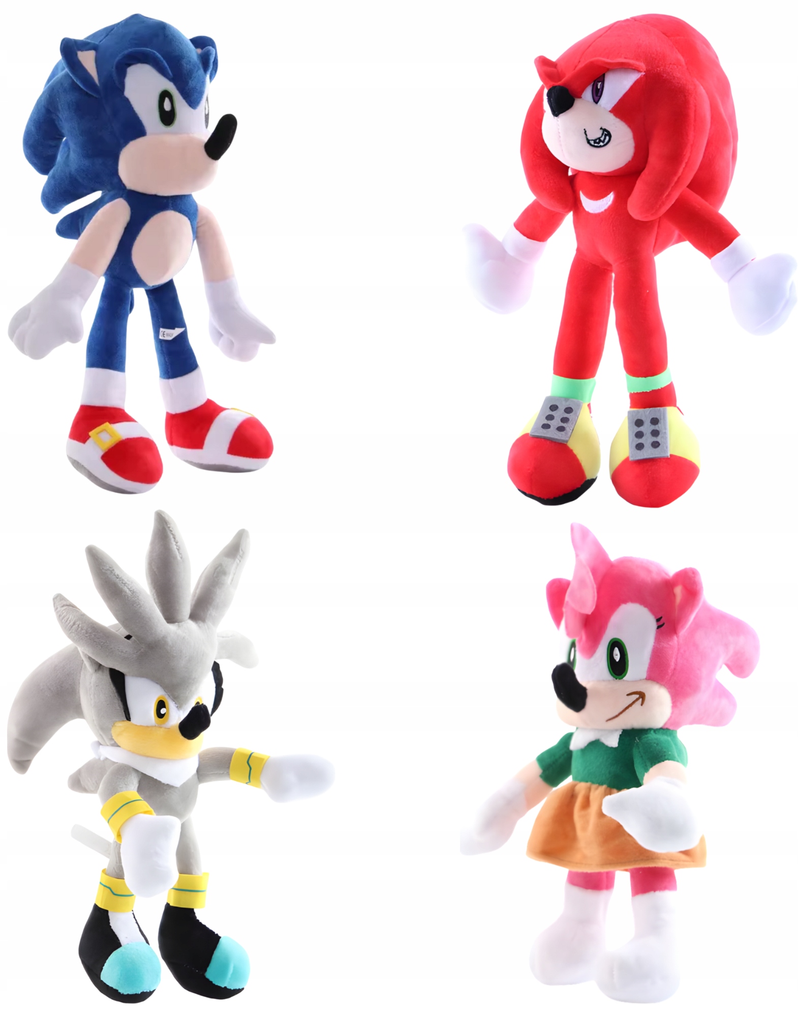 Zestaw 4 maskotek Sonic – pluszaki i poduszki dla dzieci RegMag