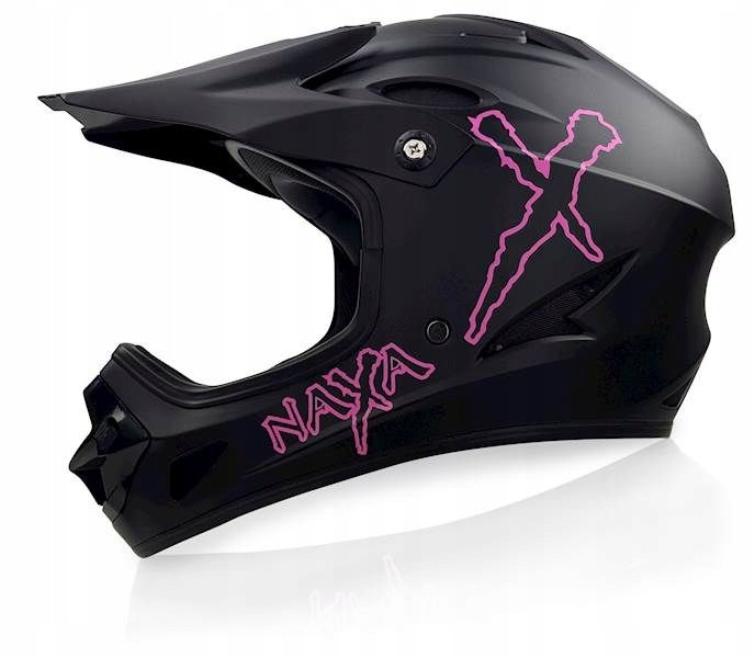 Kask Rowerowy Naxa Na Rower Zjazdowy Mtb DH3/F czarno różowy s 55-56cm