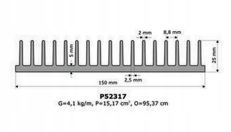 Radiator P52317/3cm 2,35K/W
