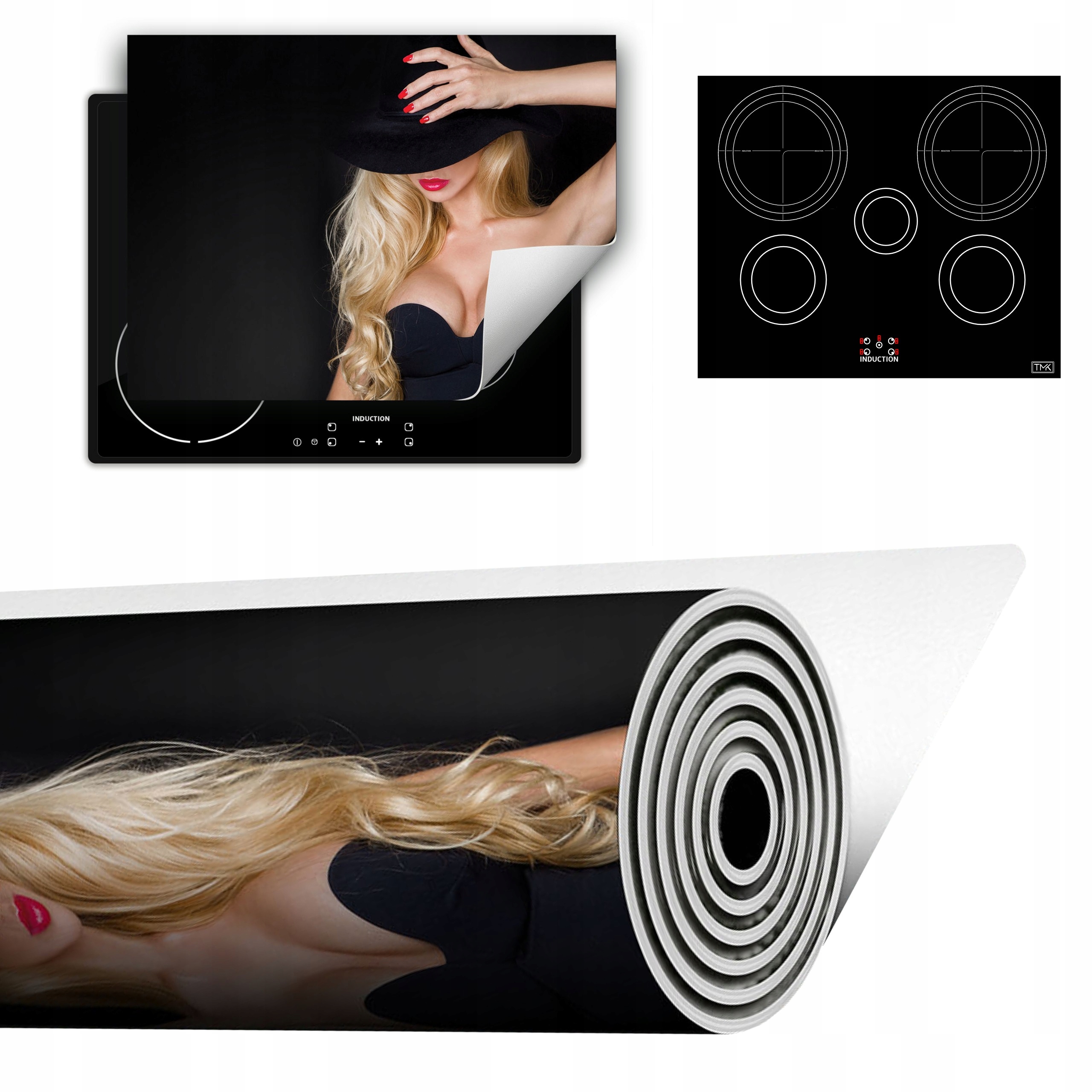 Vinylová Podložka Do Kuchyně Více Místa 70x52 černá žena
