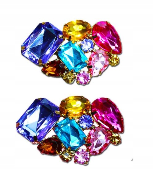 OZDOBY KLAMRY DO BUTÓW 2 SZT KLIPSY MULTIKOLOR