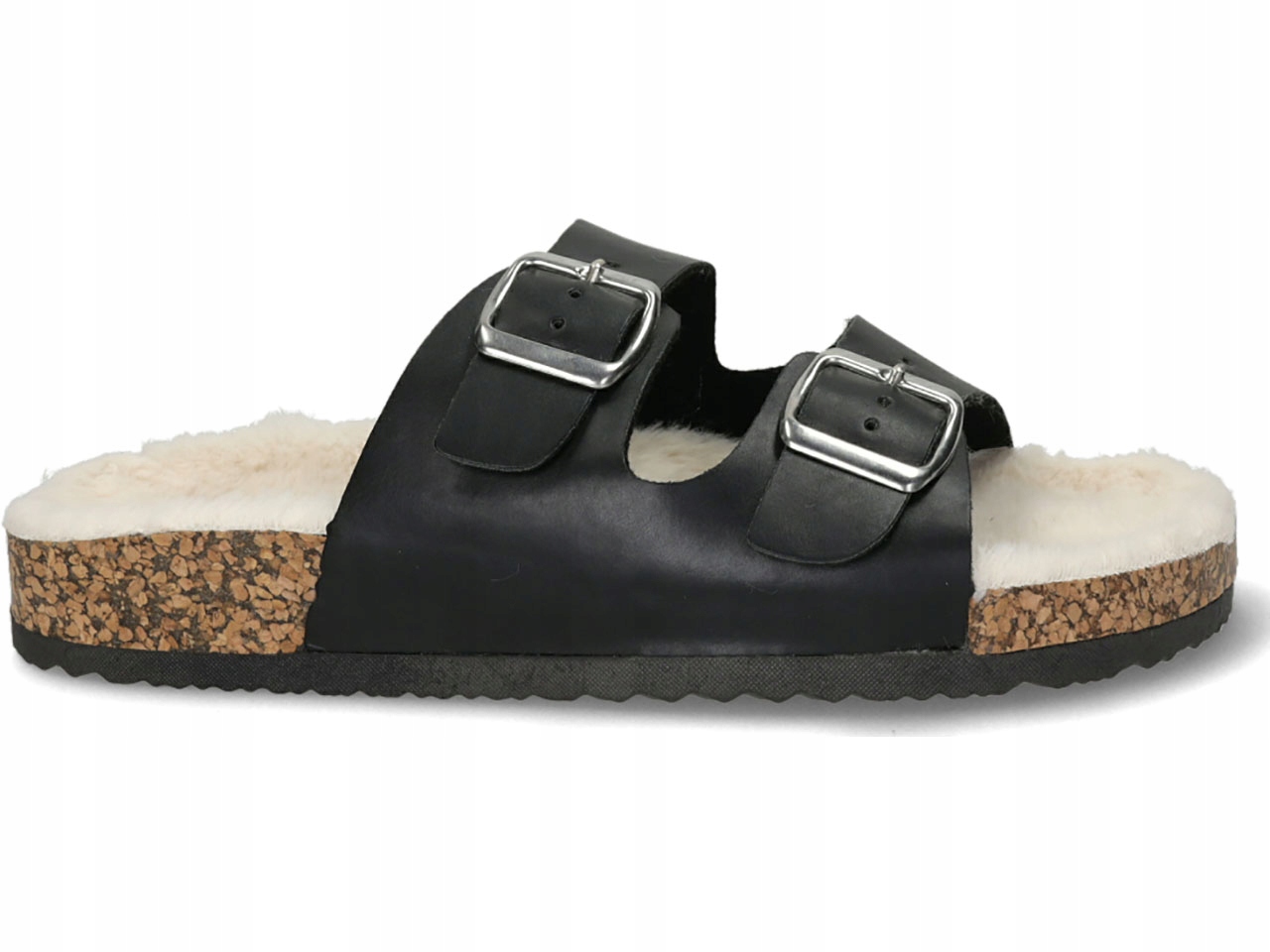 KLAPKI BUTY Z FUTERKIEM KLAMRY KORKOWA PODESZWA 41