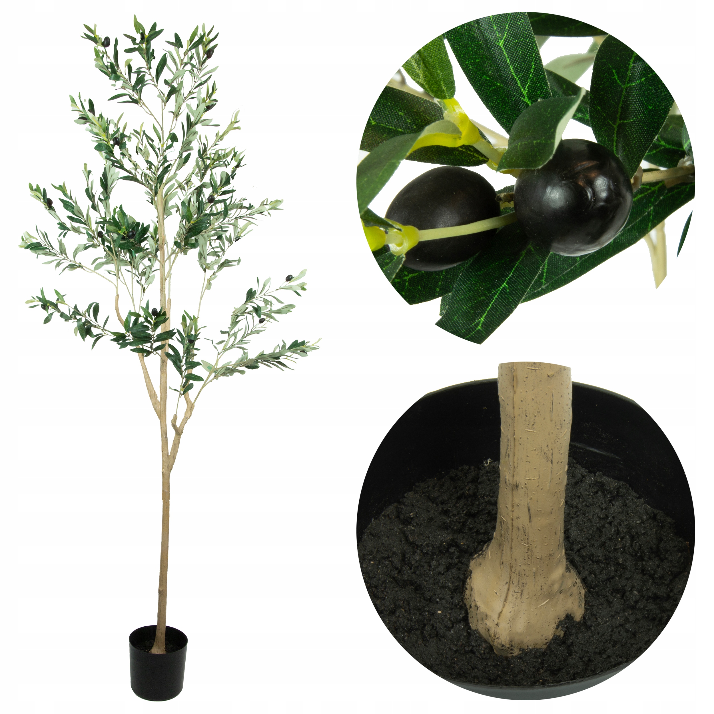 Olivový Strom Umělý 180 cm Velký Strom Olivový Rostlina Do Obývacího Pokoje Jako Živá