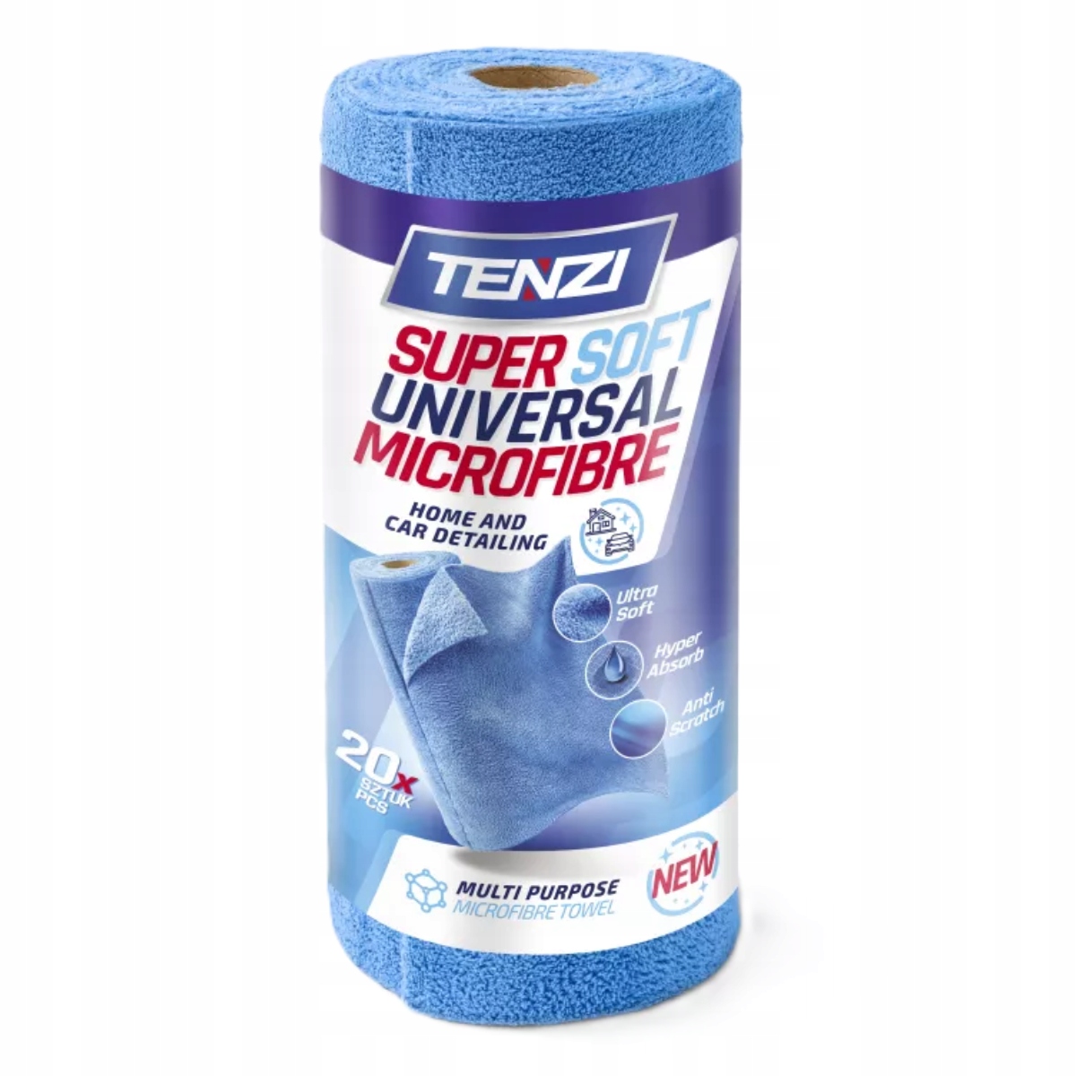 Levně Tenzi Utěrky z mikrovlákna na roli Modré 20 kusů 35x35 cm