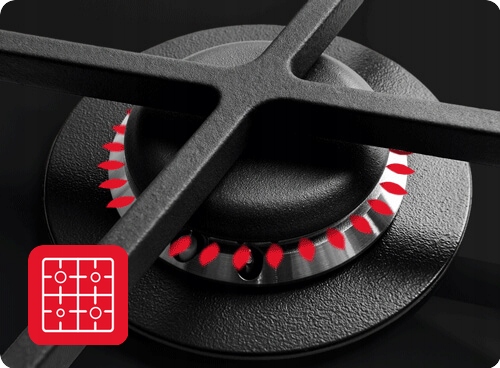 Płyta gazowa Amica PGCD6121ApFB CZARNE SZKŁO 60CM Kolor dominujący czarny